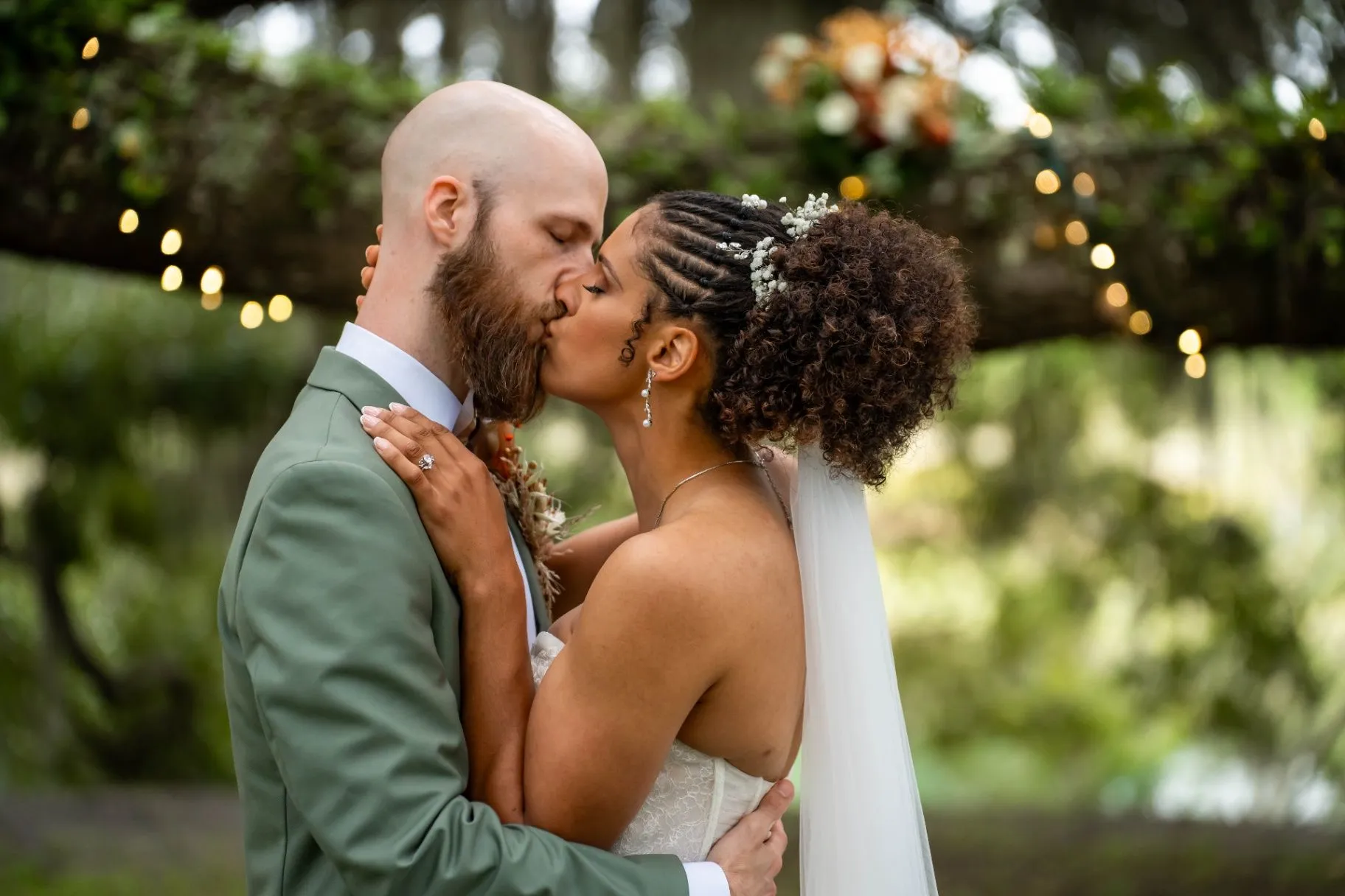 Couple sharing a kiss