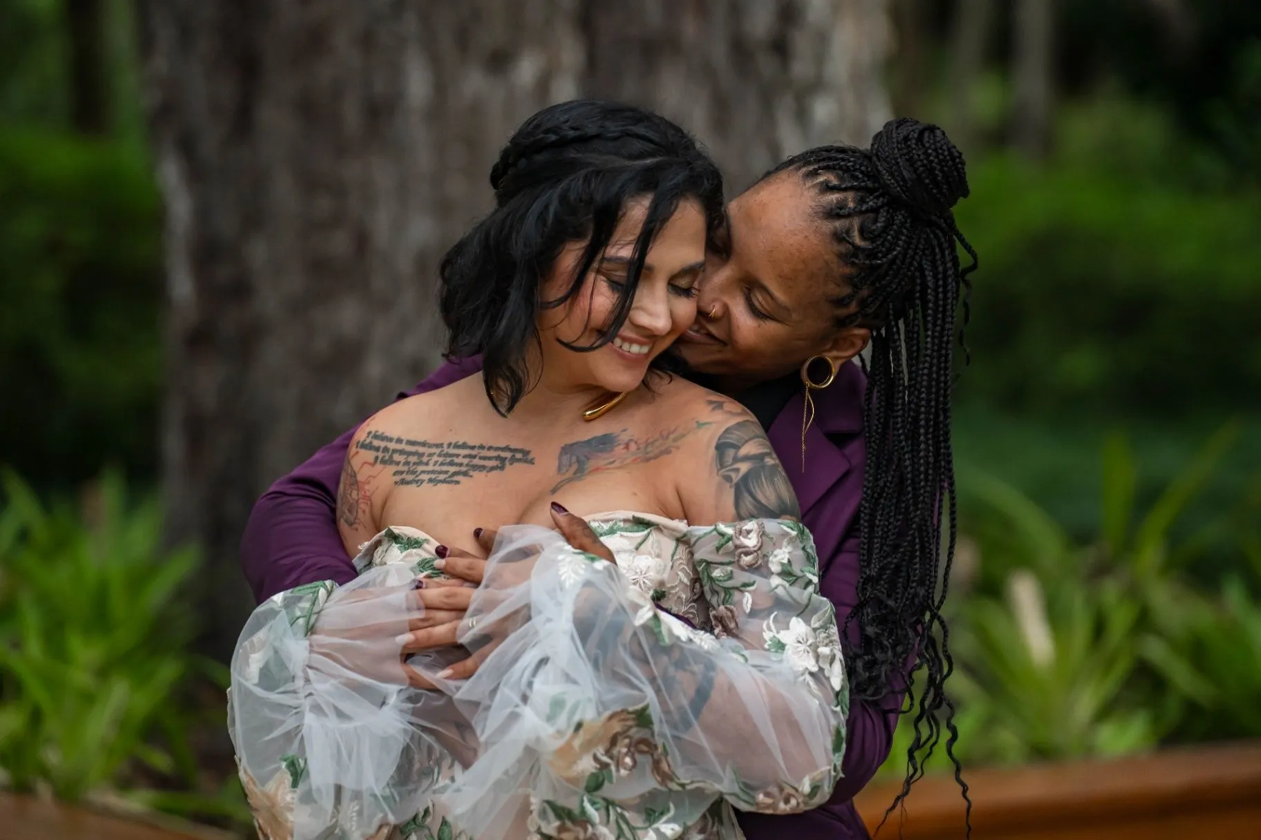 A tender moment between a couple